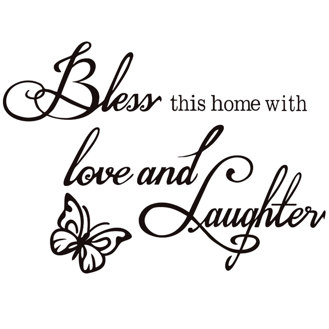 Bless this home with Love and Laughter Decal Mural Wall Stickers DIY ...