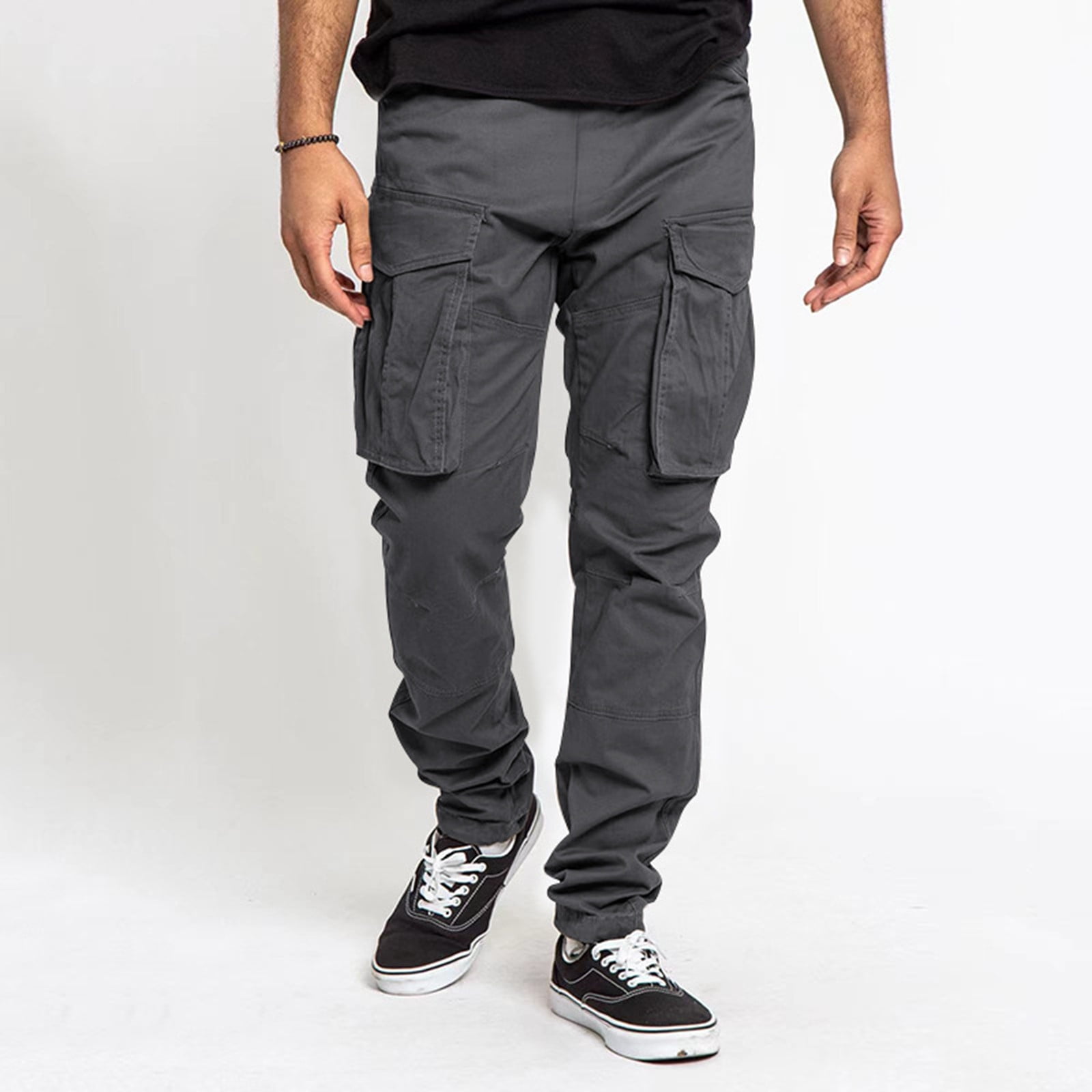 Men Casual Joggers Pants Sweatpants Cargo Combat Pocket