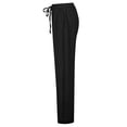 thumbnail image 6 of felwors Women's Linen Capri Pants with Drawstring Petite Summer Beachwear Lightweight Elastic Waist Pants Black, S, 6 of 8