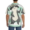 thumbnail image 5 of Disketp Men's Hawaiian Cute Raccoon Print Shirts Button Down Holiday Beach Shirts-3X-Large, 5 of 7