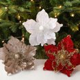 thumbnail image 4 of Nuevas flores navideñas de 22 cm, simulación de flores artificiales, adorno para árbol de Navidad, guirnaldas DIY, decoración para el hogar, boda, fiesta de año nuevo, 4 of 5