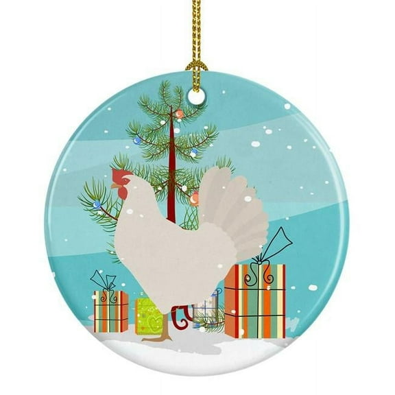 Leghorn Chicken Christmas Ceramic Ornament