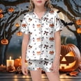 thumbnail image 2 of FYDUU Girls Pajamas Children's Halloween Pajama Set 2 Piece Short Sleeve Button Down Shirt and Shorts Soft Sleepwear Outfit 2-3 Years, 2 of 4