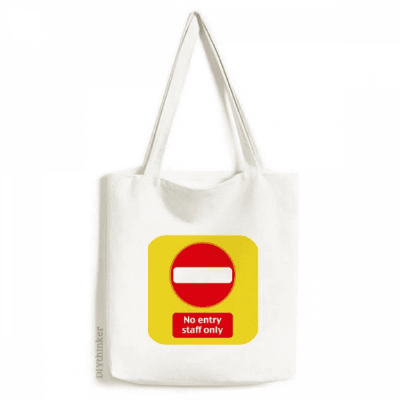 Logo No Entry Stuff Only Tote Canvas Bag Shopping Satchel Casual Handbag