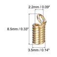 thumbnail image 2 of 500uds Bobina Cuerda Extremos, 3.5x8.5mm Hierro Resorte Tubo Tapa Broches con Bucles para Bricolaje Joyería Artesanal Producción, Oro Tono Unique Bargains Extremos de cordón para hacer joyas, 2 of 6