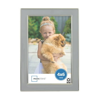 Better Homes & Gardens 4" x 6" Rectangle Metal op Picture Frame, Gray