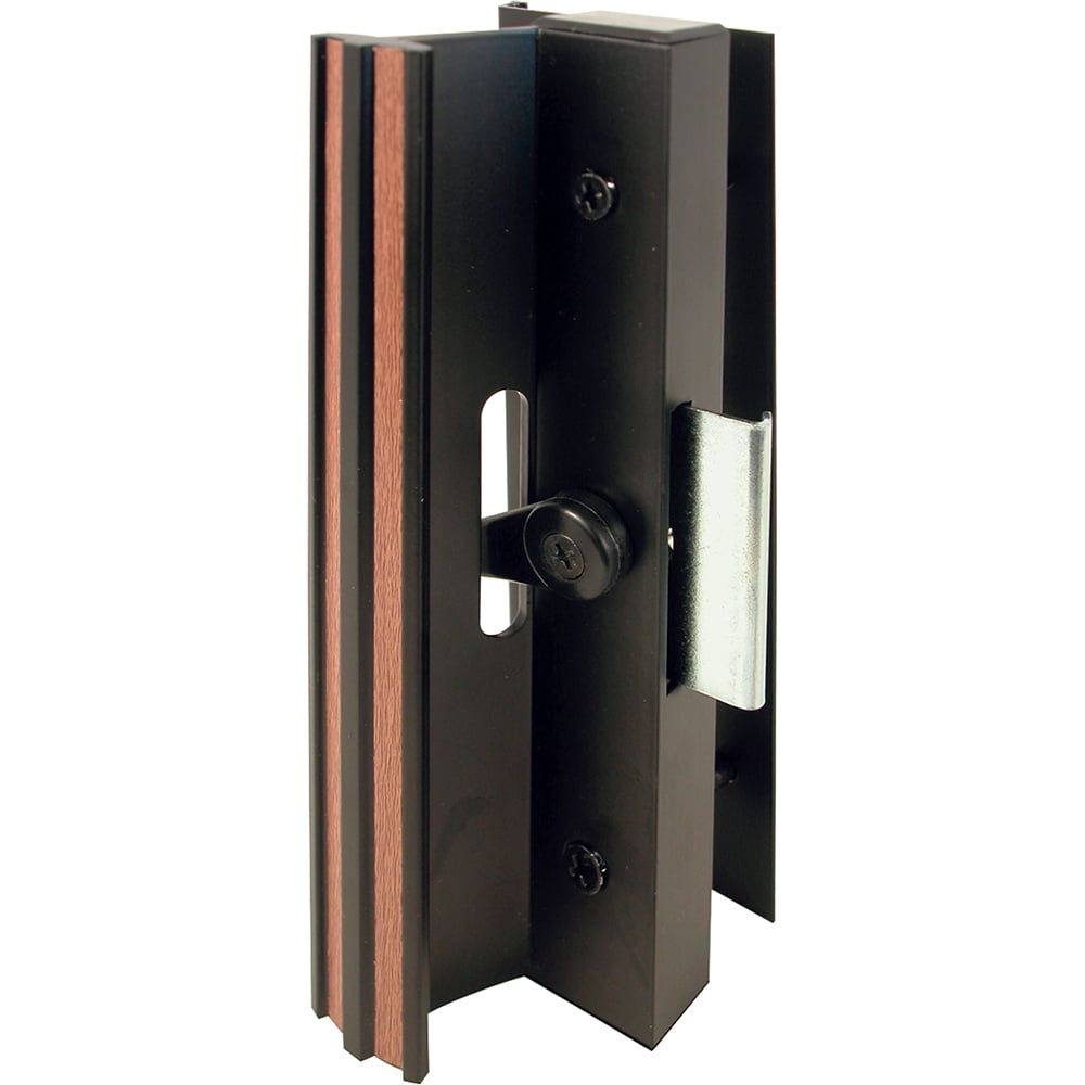 Sliding Glass Door Handle Set, Clamp Style, Surface Mount, Aluminum, Black, 1 Set