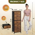 thumbnail image 3 of CZMDZH Tall Dresser for Bedroom, 7 Drawer Dressers & Chests of Drawers, Fabric Dresser for Closet, Night Stand with Metal Frame, Storage Tower with Fabric Bins, Rustic Brown Wood Grain Print, 3 of 18