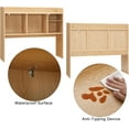 thumbnail image 6 of Desktop Bookshelf, Wooden Desk Storage Hutch with 6 Shelves for Computer Desk, 3-Tier Desktop Display Organizer Rack for Office Home (Natural), 6 of 12