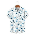 thumbnail image 5 of Handshe Men's Short Sleeve Button-Up Shirt with Heart Print, Casual for Valentine's Day and Daily Wear, 5 of 6