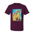 thumbnail image 2 of Wild Bobby Dean Russo Neon Colorfu Dolphin Animal Lover Men Graphic Tee, Maroon, Large, 2 of 5
