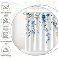 thumbnail image 6 of Blue Plants Shower Curtain with Hooks Watercolor Leaves Shower Curtain for Bathroom Waterproof Bathroom Accessories Bathtub Decor 36x72inch, 6 of 6