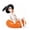 Orange, variant on Halloween Skeleton in Pool Float Resin Figurine,Resin Skeleton Figurine with Sunglasses & Witch Hat, Skeleton on Orange Pool Float Tabletop Decor for Paties Decor