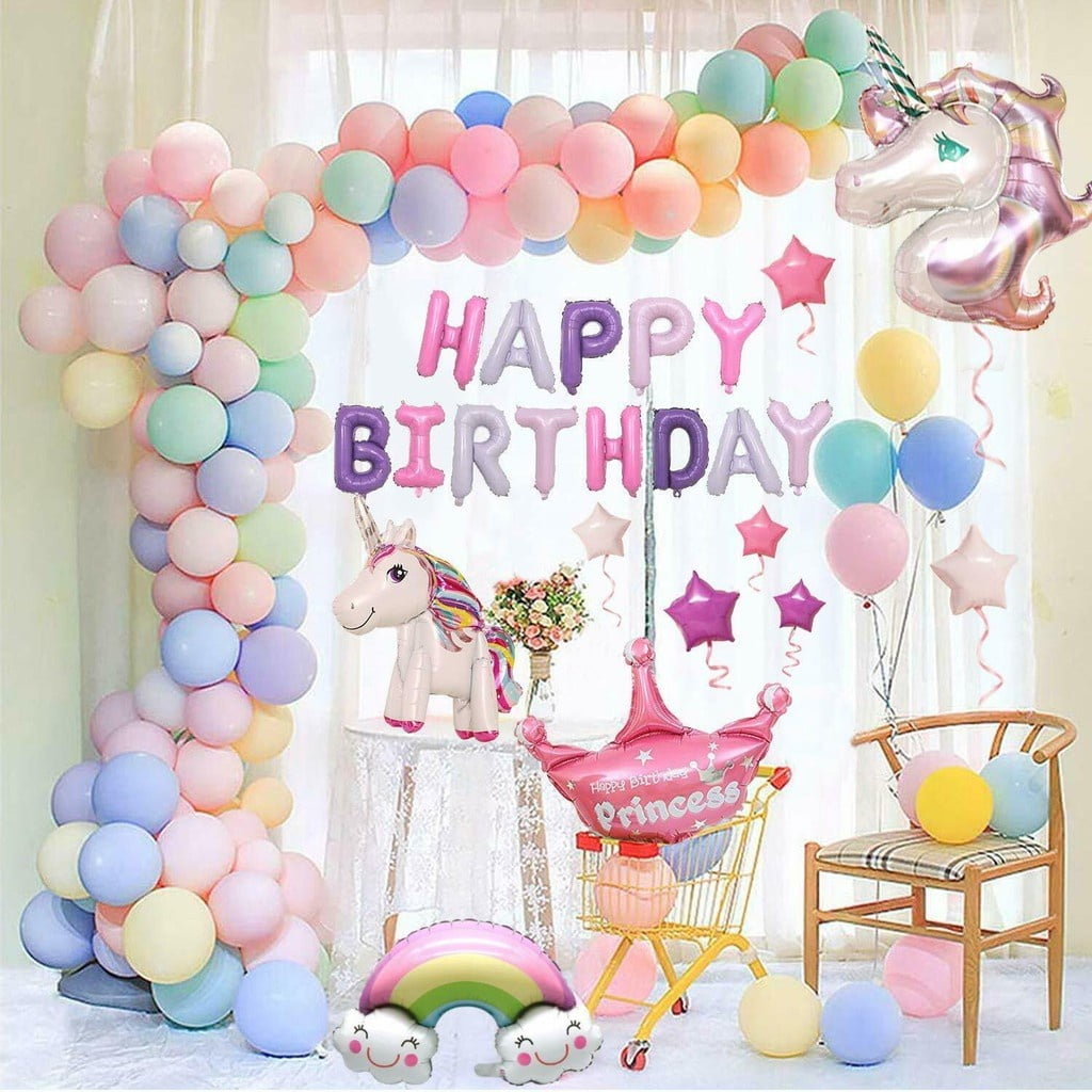 Pastel Balloon Arch Kit, 53 Pcs Birthday Party Decorations Sky Theme with  Sun Moon Rainbow Clouds Kit and Happy Banner for Wedding Baby Shower  Engagement Anniversary Reusable Decors 