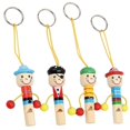thumbnail image 1 of 4Pcs Cartoon Wooden Pirate Whistles Pirate Whistle Keychains Noisemaker Toys, 1 of 4