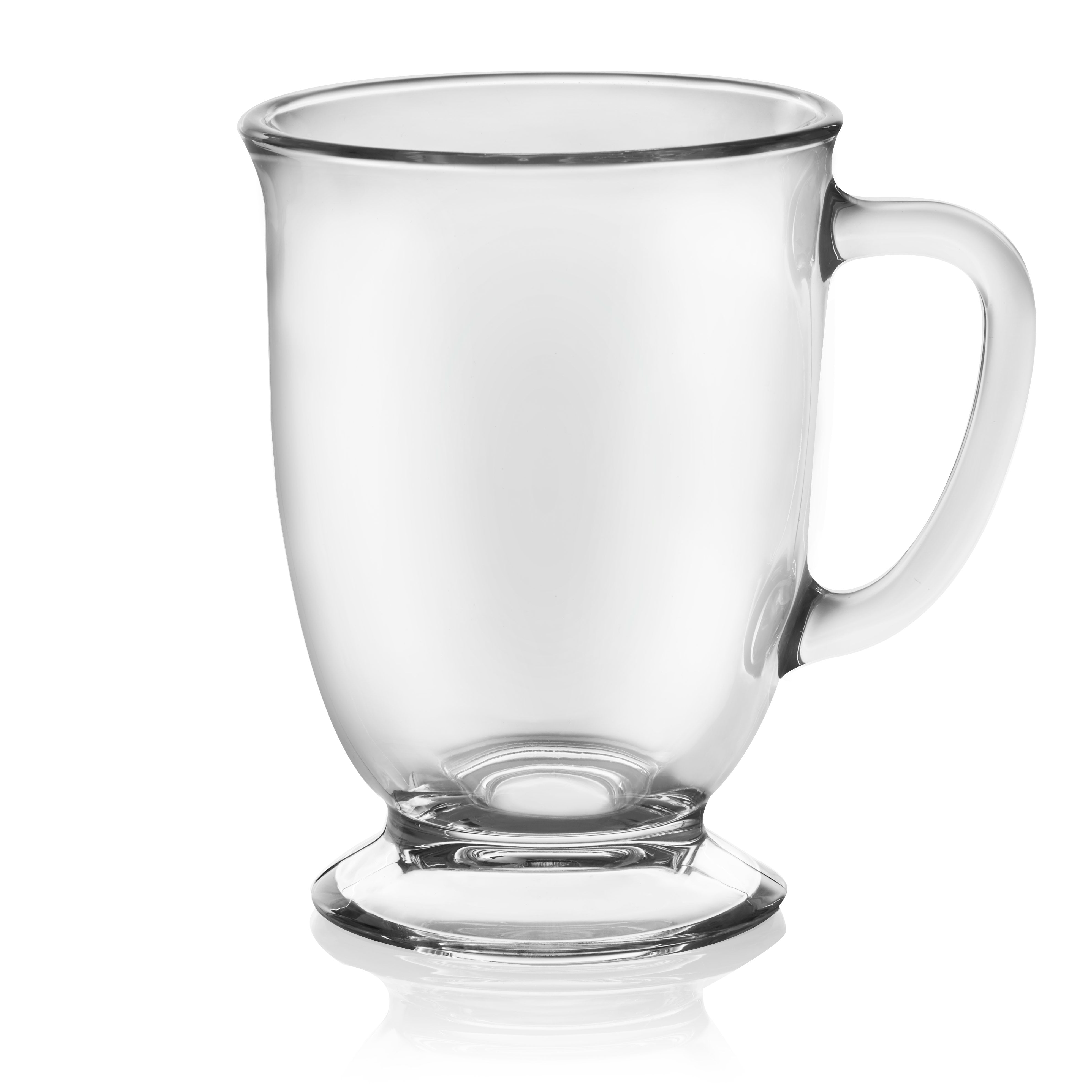 Libbey Kona Glass Coffee Mugs, 16-ounce, Set of 6 