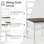 Costway 5pcs Dining Set Solid Wood Compact Kitchen Table & 4 Chairs Modern