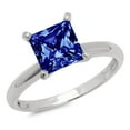 thumbnail image 3 of 2.5 ct Princess Cut Simulated Tanzanite Solitaire 18K White Gold Womens Engagement Ring, 3 of 4
