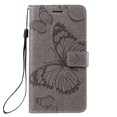 thumbnail image 2 of for iPhone 11 Wallet Case, Kickstand Case with Credit Card Holder, Embossed Butterfly Pattern with Strap Premium PU Leather Magnetic Closure Shockproof Protective Flip Cover 6.1", Gray, 2 of 6