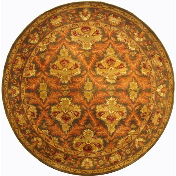 SAFAVIEH Antiquity Diarmait Oriental Wool Area Rug, Sage/Gold, 8' x 8' Round