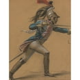 thumbnail image 2 of Anne Louis Girodet-Trioson 12x14 Gold Ornate Wood Frame and Double Matted Museum Art Print Titled - A French Dragoon, Study for ‘The Revolt of Cairo- (ca. 1809), 2 of 4
