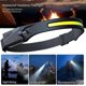 thumbnail image 3 of Cob Led Headlamp Sensor Headlight With Built-in Battery Flashlight Usb Rechargeable Head Lamp Torch 5 Lighting Modes Work Light Or Cycling Running C, 3 of 4