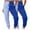 Blue, variant on GrRotKP 2PC Casual Pants for Women Elastic Waist Pants Patchwork Color Sweatpants Porosity Comfy Pants with Drawstring Ladies Winter Pants M