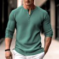 thumbnail image 1 of Mens Quarter Button Down Long Sleeve Solid Classic Dress Shirt Slim Fit Pullover, 1 of 5