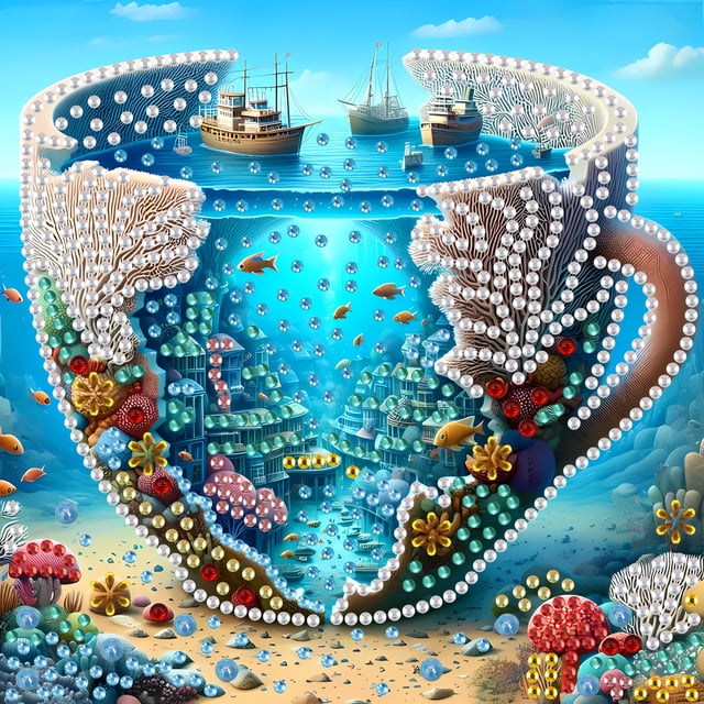 Pintura con diamantes irregular — Ideal para la decoración de paredes del hogar y el jardín. Tamaño: 20 x 20 cm.