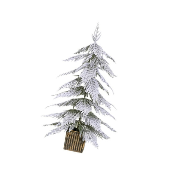 Baoblaze Snow Flocked Artificial Christmas Tree Cabinet Dining Room Bedroom Xmas Tree Height 60cm