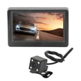 thumbnail image 3 of Backup Car Camera  Rear View Mirror Monitor Screen System  Qiilu  Backup Camera 4.3in Monitor Kit Car Rear View Parking System Night Vision For RVs Trailers Trucks Pickups, 3 of 8