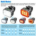thumbnail image 4 of Bike Lights for Night Riding, Ultra Bright Bike Light Front & Back Set, IP65 Waterproof Rechargeable Bike Light, 4X4 + 6X6 Lightning Modes Bike Headlight+Tail Light for Rider/Road Mountain Cycling, 4 of 8