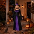 thumbnail image 5 of Women'S Halloween Witch Costume Dress, Black Long Sleeve Floor Length Cosplay Outfit, Vintage Role Play Uniform For Costume Parties, Stage Shows, Theme Events And Photo Sessions, 5 of 6