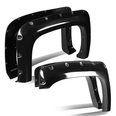 Nissan Fender Flares For 2007 to 2013 Chevy Silverado GMT900 4pc Fleetside Long Bed Pocket -Riveted Style Side Fender Wheel Flares ()