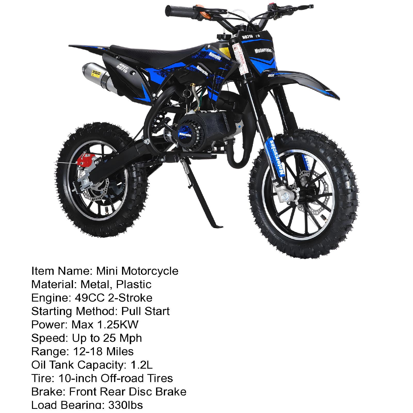 SUSUchens Kids Dirt Bike, 49cc 2-Stroke Off-Road Mini Motorcycle for Children, Gas Powered Motocross Bike with Off-Rode Tire, Front Rear Disc Brakes, Shock Absorption, Up to 25 Mph