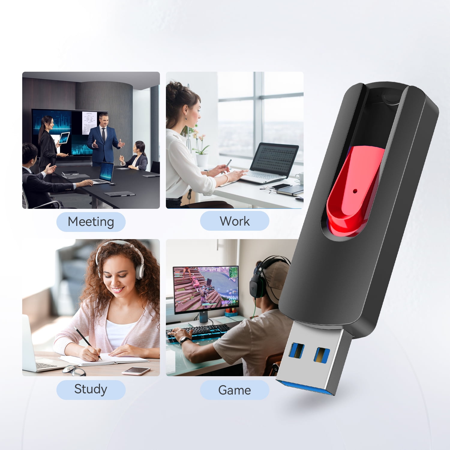 Kootion 32GB USB 3.0 Flash Drive, Memory Stick for Laptop Backup, Multicolor, 5 Pack, 5 Total Count