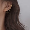 thumbnail image 2 of 925 Sterling Silver Cuff Earrings Chain for Women Crawler Earrings Studs, 2 of 11
