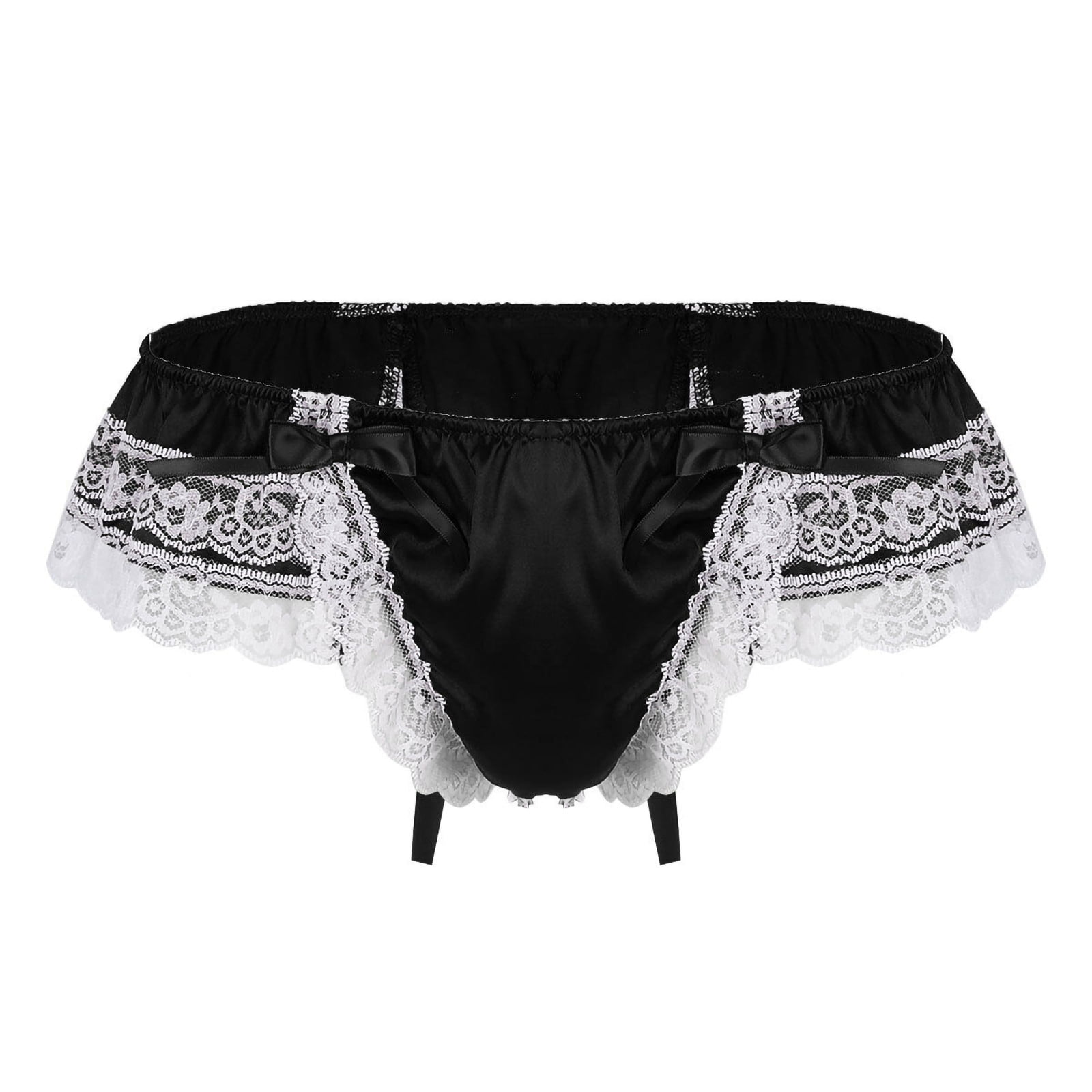 Sissy Men Sheer Lace Ruffled See Throug Briefs Panties Skirt Knickers Underwear 