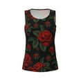 thumbnail image 3 of Picia Roses Pattern Women's Workout Tank Top,Breathable Activewear,Slim Fit Athletic Top,Versatile Workout Moisture-wicking top-XX-Large, 3 of 9