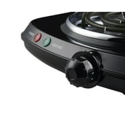 Mainstays Single Coil Electric Burner and Hot Plate, 1100W, Black