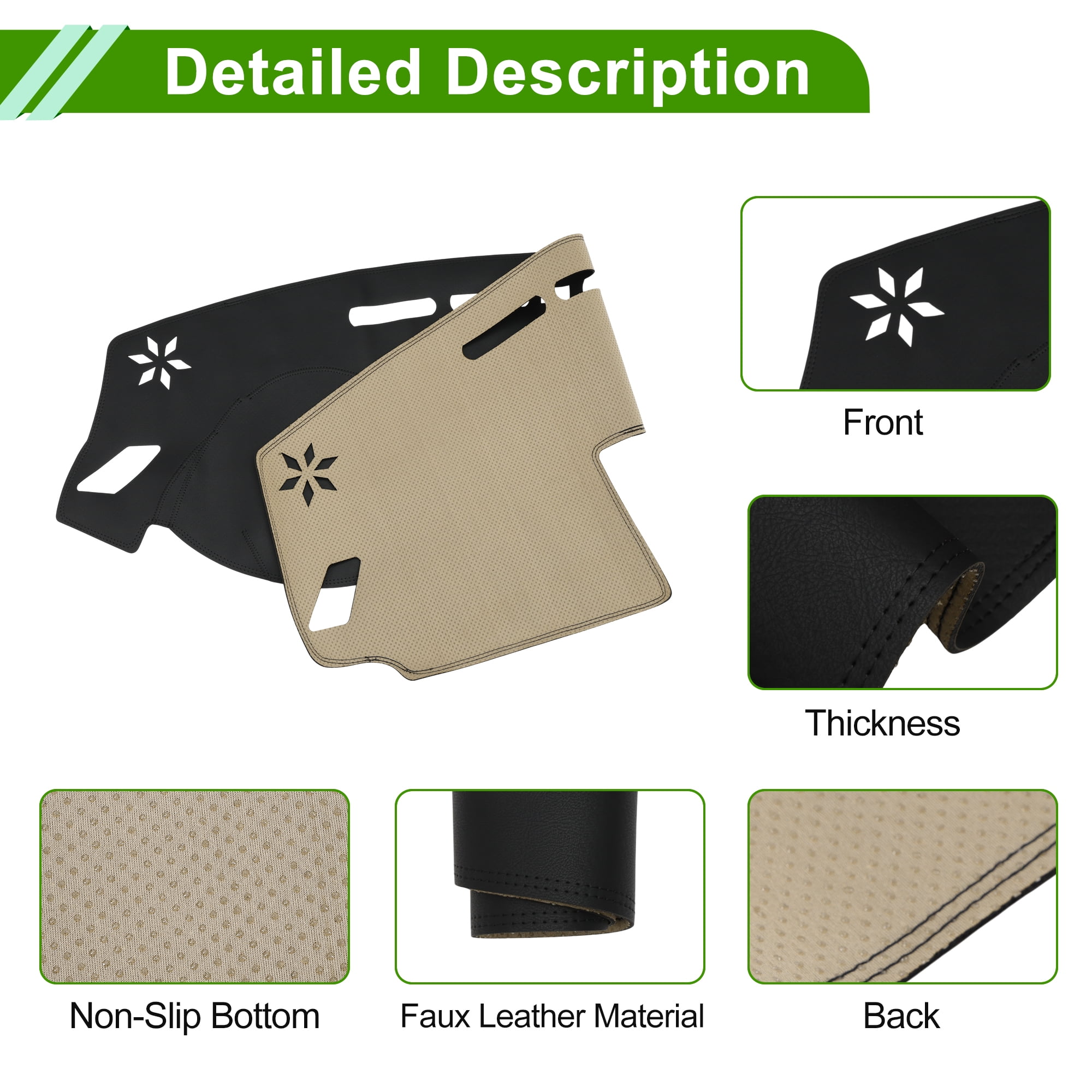 Unique Bargains Dashboard Cover for Mitsubishi Eclipse Cross 2018-2025 Dash Cover Mat Carpet Center Console Dash Cover Mat Car Interior Anti-Slip Faux Leather Black 1 Pc