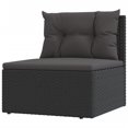 thumbnail image 5 of vidaXL 7 Piece Garden Lounge Set with Cushions Black Poly Rattan, 5 of 5