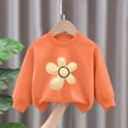 thumbnail image 4 of Toddler Baby Girl Clothes 12 24 Months 2T 3T 4T 5T 6T 7T 8T Fall Winter Outfits Floral Print Long Sleeve Sweatshirt Pant Sets Orange Size 2-3 Years, 4 of 5