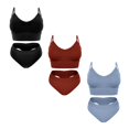 thumbnail image 1 of Women's Soft Padded Bralette Lingeire Set Sports Bra Sets 3 pcs, 1 of 4