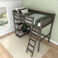 thumbnail image 6 of Max & Lily Solid Wood High Loft Bed,Twin Bed Frame For Kids With Bookcase and Ladder, Clay, 6 of 14