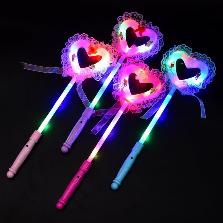 Bluethy Luminescent Heart Shape Wand Fairy Stick Kids Flashing Toy Party  Decor Supplies 