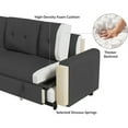thumbnail image 6 of DEALTOPS Linen Reversible Sleeper Sectional Sofa Bed with Storage Chaise,Dark Gray, 6 of 11