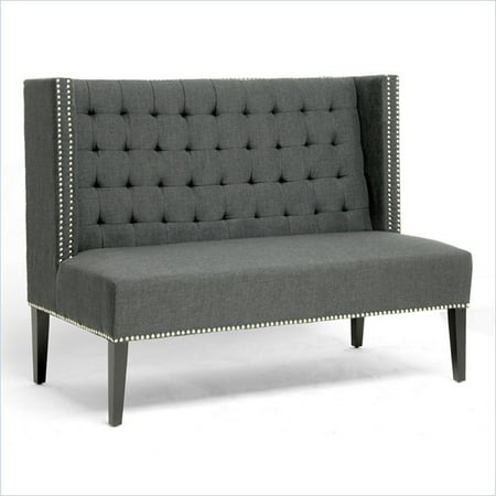 Hawthorne Collection Banquette Bench in Grey