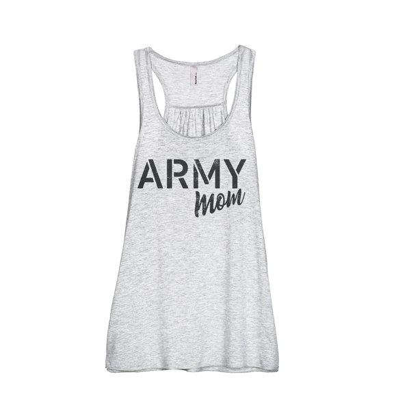 Army Mom Women's Fashion Sleeveless Flowy Racerback Workout Yoga Tank Top Sport Grey X-Large