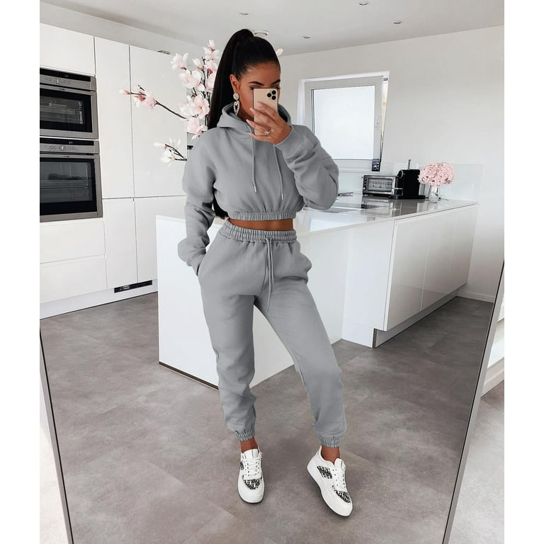  Gamivast Long Sleeve Track Suits for Women Set Cropped